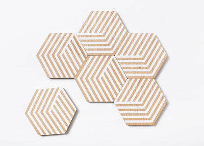 product image of Set of 6 Table Tiles Optic in Various Colors design by Areaware 56