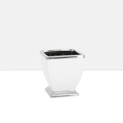 product image for talia silver trim 4 5 x 4 5 ceramic pedestal pot vase design by torre tagus 1 59