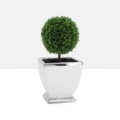 product image for talia silver trim 6 x 6 ceramic pedestal pot vase design by torre tagus 1 15