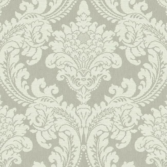 media image for Tapestry Damask Wallpaper in Grey from the Grandmillennial Collection by York Wallcoverings 236