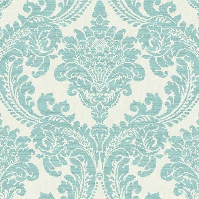 media image for Tapestry Damask Wallpaper in Teal from the Grandmillennial Collection by York Wallcoverings 223