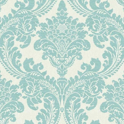 product image of sample tapestry damask wallpaper in teal from the grandmillennial collection by york wallcoverings 1 512