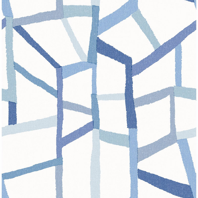 media image for Tate Geometric Linen Wallpaper in Blue from the Bluebell Collection by Brewster Home Fashions 227