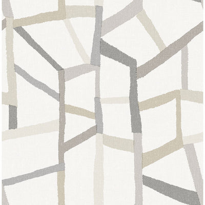 product image of Tate Geometric Linen Wallpaper in Grey from the Bluebell Collection by Brewster Home Fashions 570
