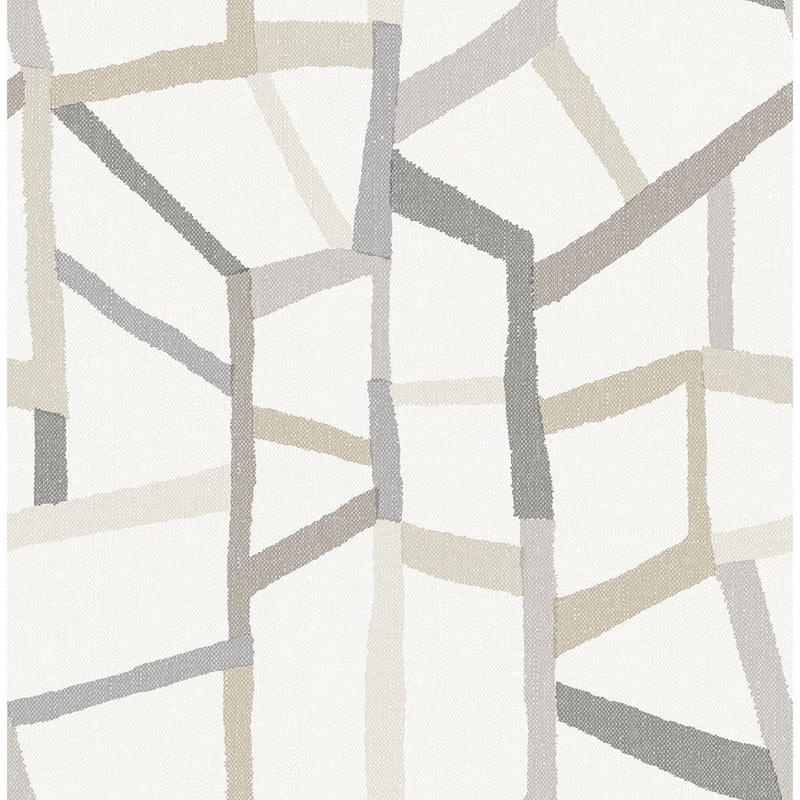 media image for Tate Geometric Linen Wallpaper in Grey from the Bluebell Collection by Brewster Home Fashions 285