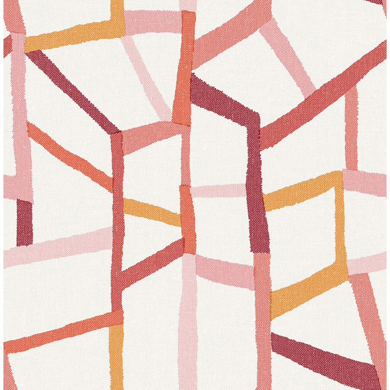 media image for sample tate geometric linen wallpaper in pink from the bluebell collection by brewster home fashions 1 277