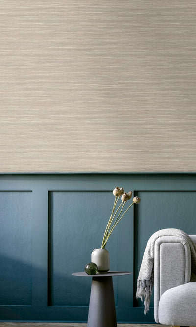 product image for Taupe Plain Grasslike Textured Metallic Wallpaper by Walls Republic 30