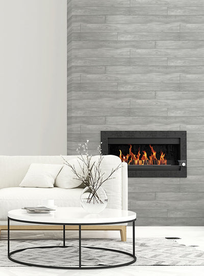 product image for Teak Planks Peel-and-Stick Wallpaper in Grey by NextWall 46
