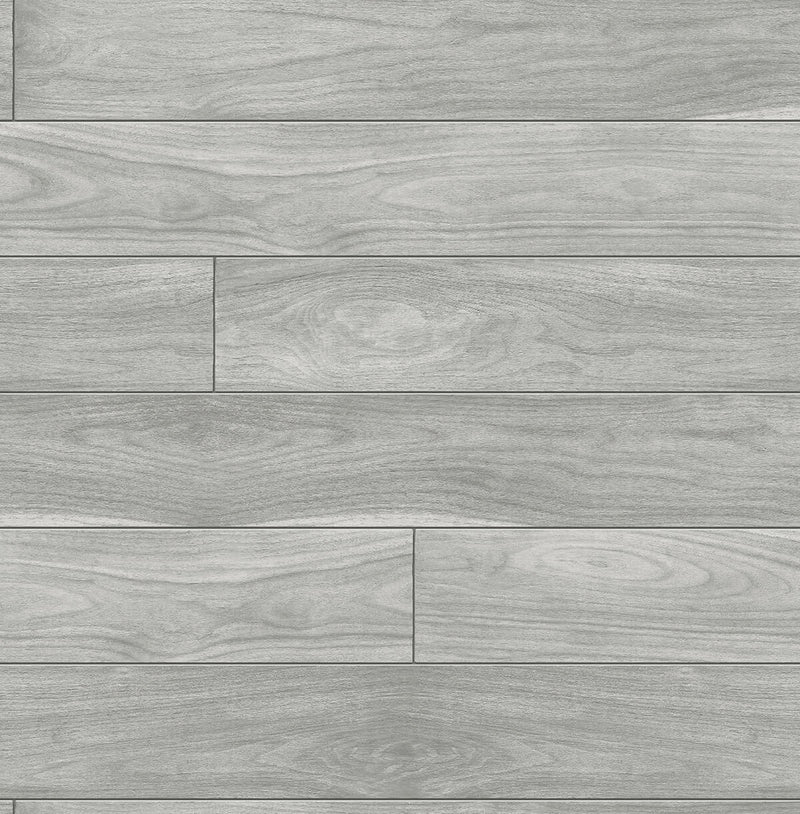 media image for Teak Planks Peel-and-Stick Wallpaper in Grey by NextWall 276