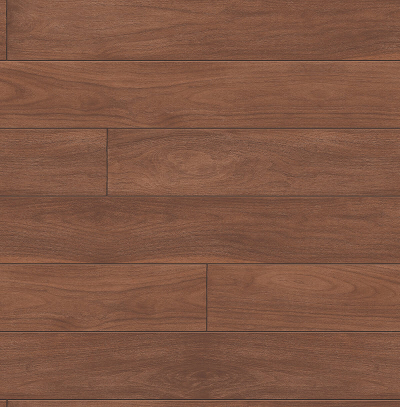 media image for sample teak planks peel and stick wallpaper in mahogany by nextwall 1 262