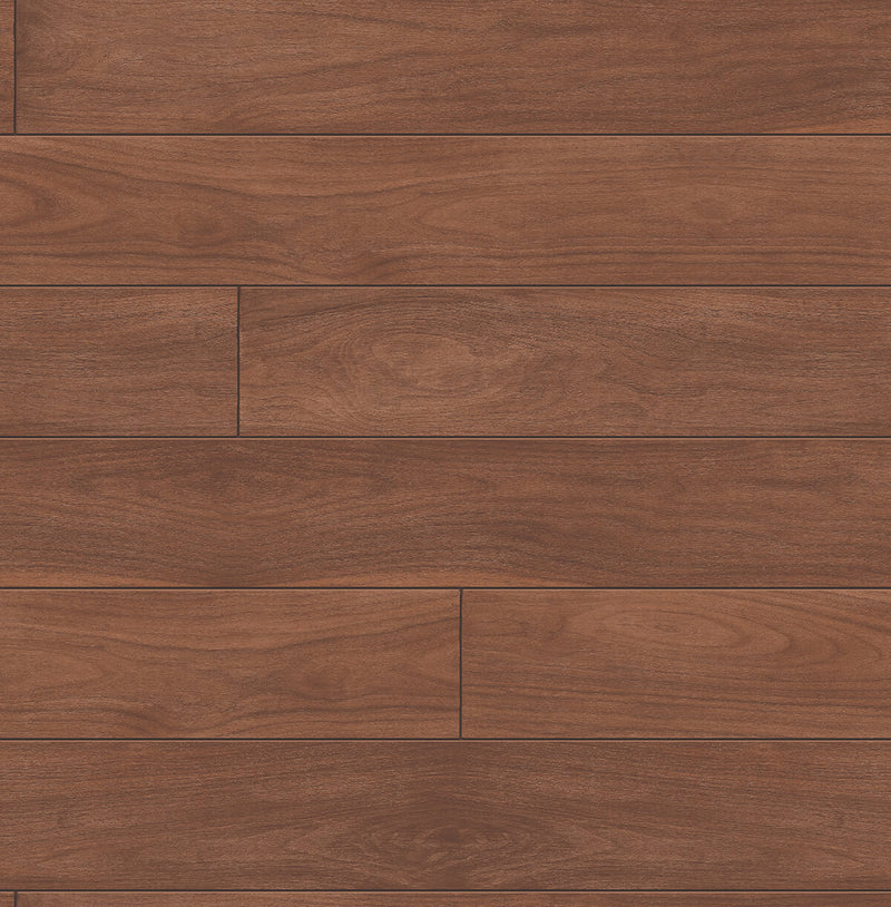 media image for sample teak planks peel and stick wallpaper in mahogany by nextwall 1 262