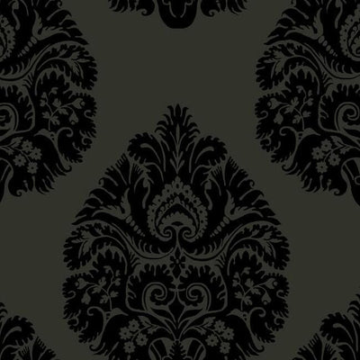 product image for Teardrop Damask Wallpaper in Black from the Ronald Redding 24 Karat Collection by York Wallcoverings 91