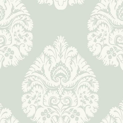 product image of sample teardrop damask wallpaper in light grey from the ronald redding 24 karat collection by york wallcoverings 1 547