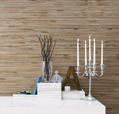 product image of Tereza Silver Foil Grasscloth Wallpaper from the Jade Collection by Brewster Home Fashions 584