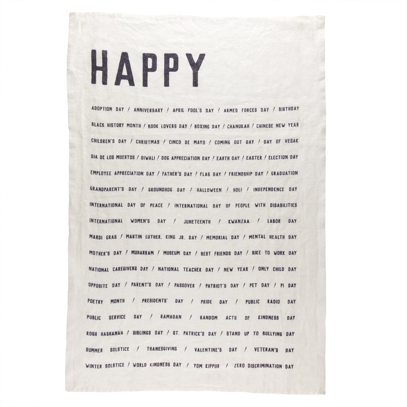 media image for happy tea towel design by sir madam 1 230