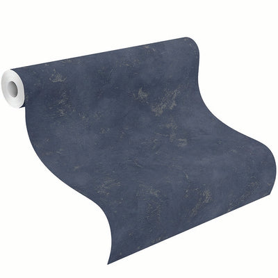 product image for Textured Faux Metallic Concrete Wallpaper in Navy Blue by Walls Republic 64