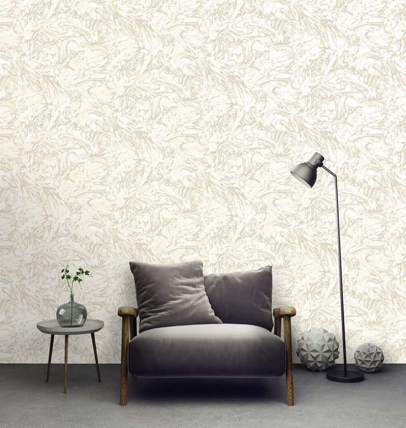 media image for Textured Ink Abstract Wallpaper in Cream by Walls Republic 22