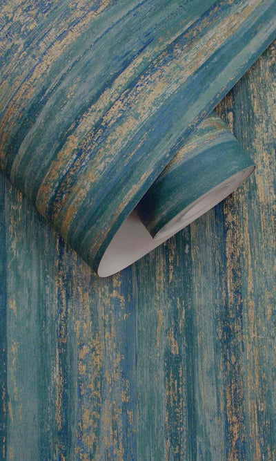 product image for Teal Distressed Metallic Faux Tree Bark Earthy Wallpaper by Walls Republic 83