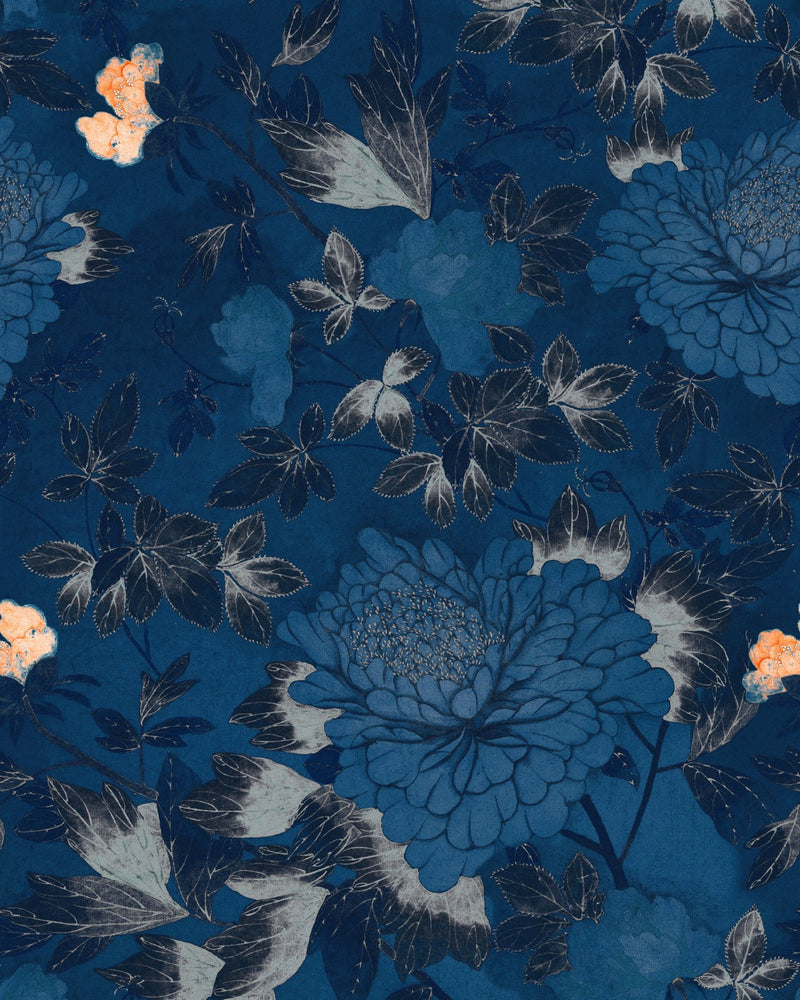 media image for The Cantonese Garden Wallpaper in Blue from the Chinese Garden Collection by Mind the Gap 224