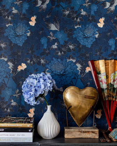 product image for The Cantonese Garden Wallpaper in Blue from the Chinese Garden Collection by Mind the Gap 85
