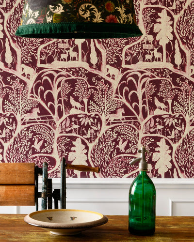 product image for The Enchanted Woodland Wallpaper in Red from the Transylvanian Roots Collection by Mind the Gap 98