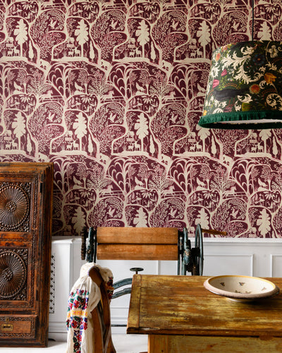 product image for The Enchanted Woodland Wallpaper in Red from the Transylvanian Roots Collection by Mind the Gap 11