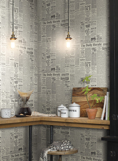product image for The Daily Wallpaper in Grey and Black from the Magnolia Home Collection by Joanna Gaines 86