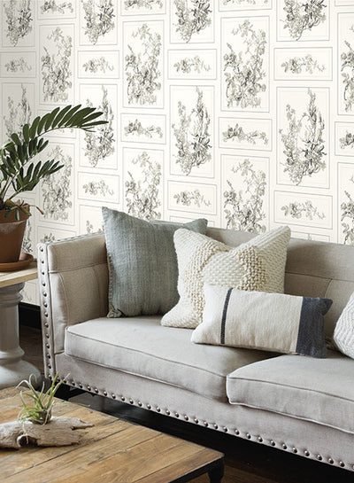 product image for The Magnolia Wallpaper in Grey and White from the Magnolia Home Collection by Joanna Gaines 69