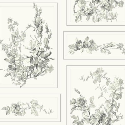 product image of sample the magnolia wallpaper in grey and white from the magnolia home collection by joanna gaines 1 512