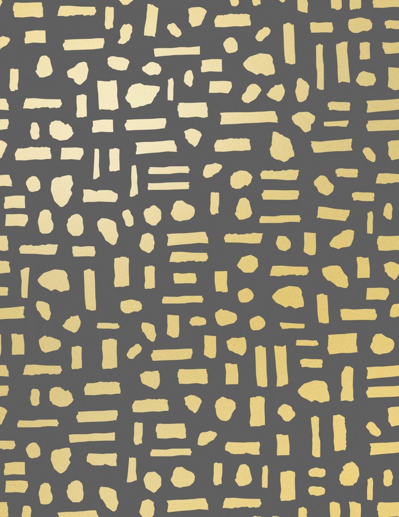 media image for sample the pearl wallpaper in gold on charcoal design by juju 1 227