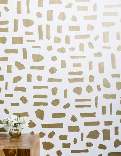 product image for The Pearl Wallpaper in Gold on Cream design by Thatcher Studio 28