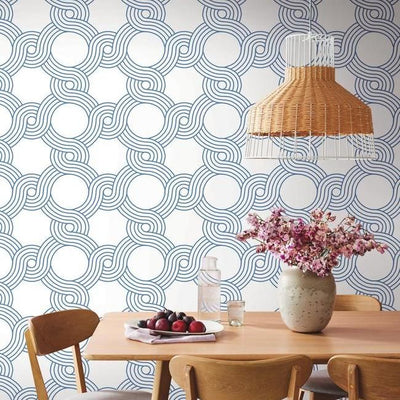product image for The Twist Wallpaper in Blue from the Geometric Resource Collection by York Wallcoverings 43
