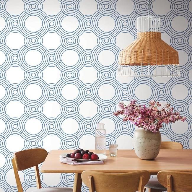 media image for The Twist Wallpaper in Blue from the Geometric Resource Collection by York Wallcoverings 297
