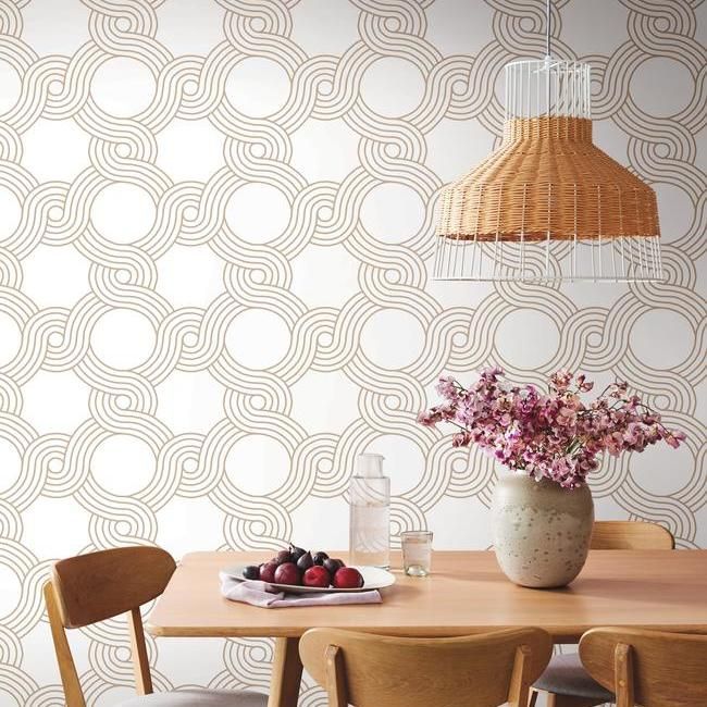 media image for The Twist Wallpaper in Gold from the Geometric Resource Collection by York Wallcoverings 215