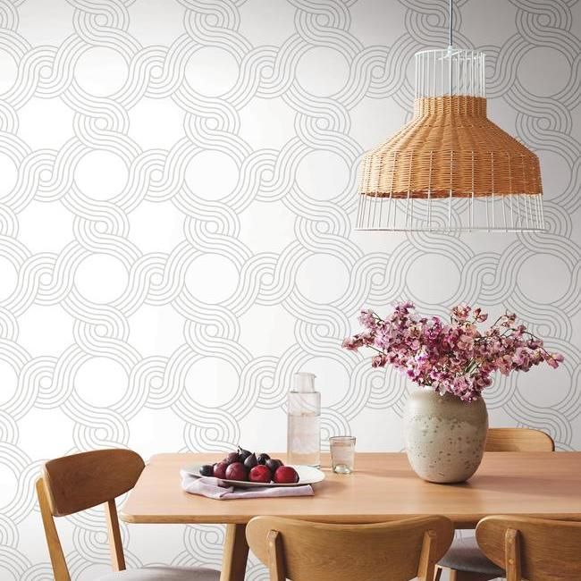media image for The Twist Wallpaper in Grey from the Geometric Resource Collection by York Wallcoverings 246
