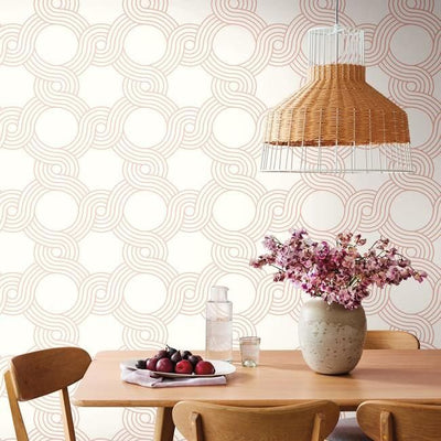 product image for The Twist Wallpaper in Pink from the Geometric Resource Collection by York Wallcoverings 4