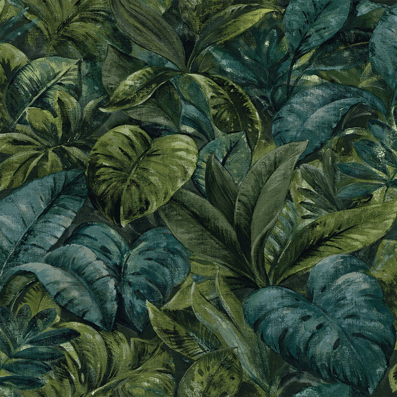 media image for Thick Jungle Foliage Wallpaper in Green by Walls Republic 295