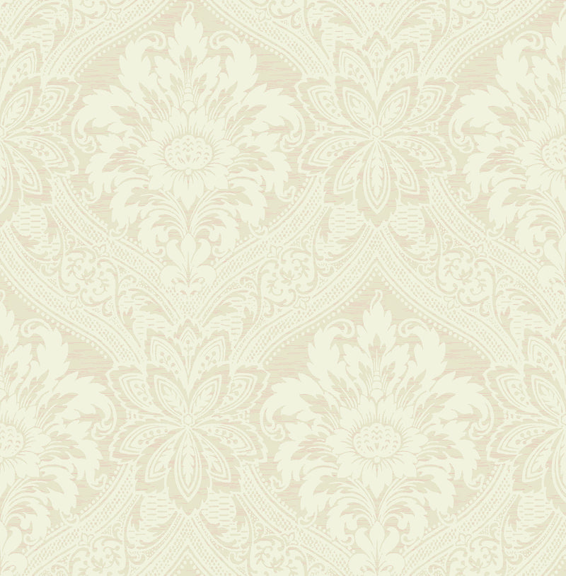 media image for Thread Damask Wallpaper in Beige from the Watercolor Florals Collection by Mayflower Wallpaper 261