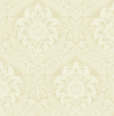 product image of sample thread damask wallpaper in cream from the watercolor florals collection by mayflower wallpaper 1 579
