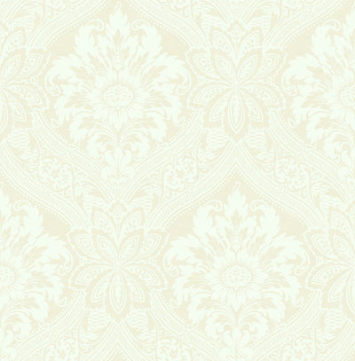 product image of sample thread damask wallpaper in ivory from the watercolor florals collection by mayflower wallpaper 1 593