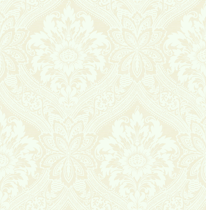media image for sample thread damask wallpaper in ivory from the watercolor florals collection by mayflower wallpaper 1 277