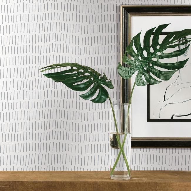 media image for Tick Mark Peel & Stick Wallpaper in Grey by RoomMates for York Wallcoverings 250