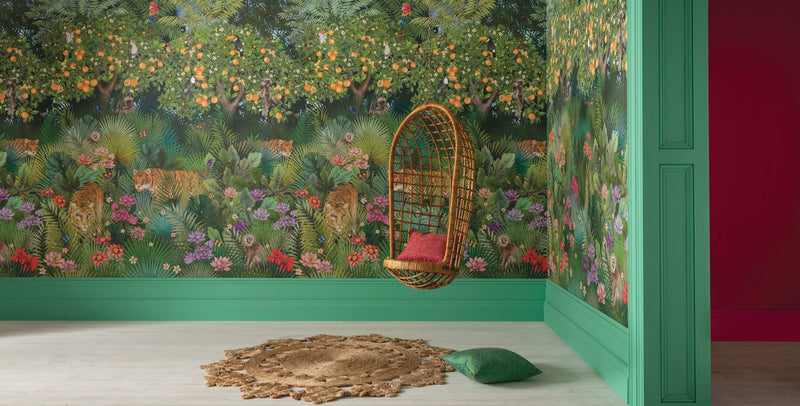 media image for Tiger Grove Wallpaper in Multi from the Daydreams Collection by Matthew Williamson for Osborne & Little 240