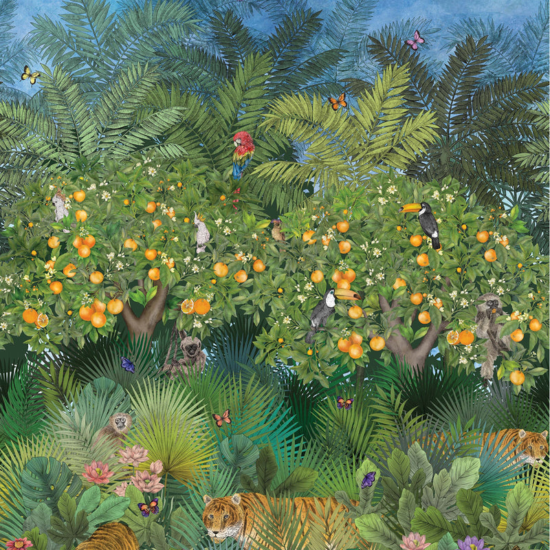media image for Tiger Grove Wallpaper in Multi from the Daydreams Collection by Matthew Williamson for Osborne & Little 243