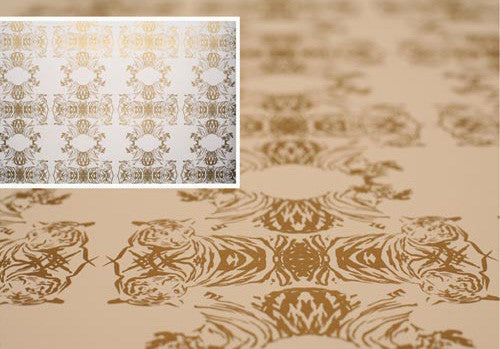 media image for Tigerlace Wallpaper in Gold design by Cavern Home 229
