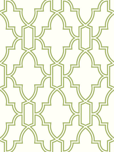 product image of sample tile trellis peel and stick wallpaper in green and white by nextwall 1 567