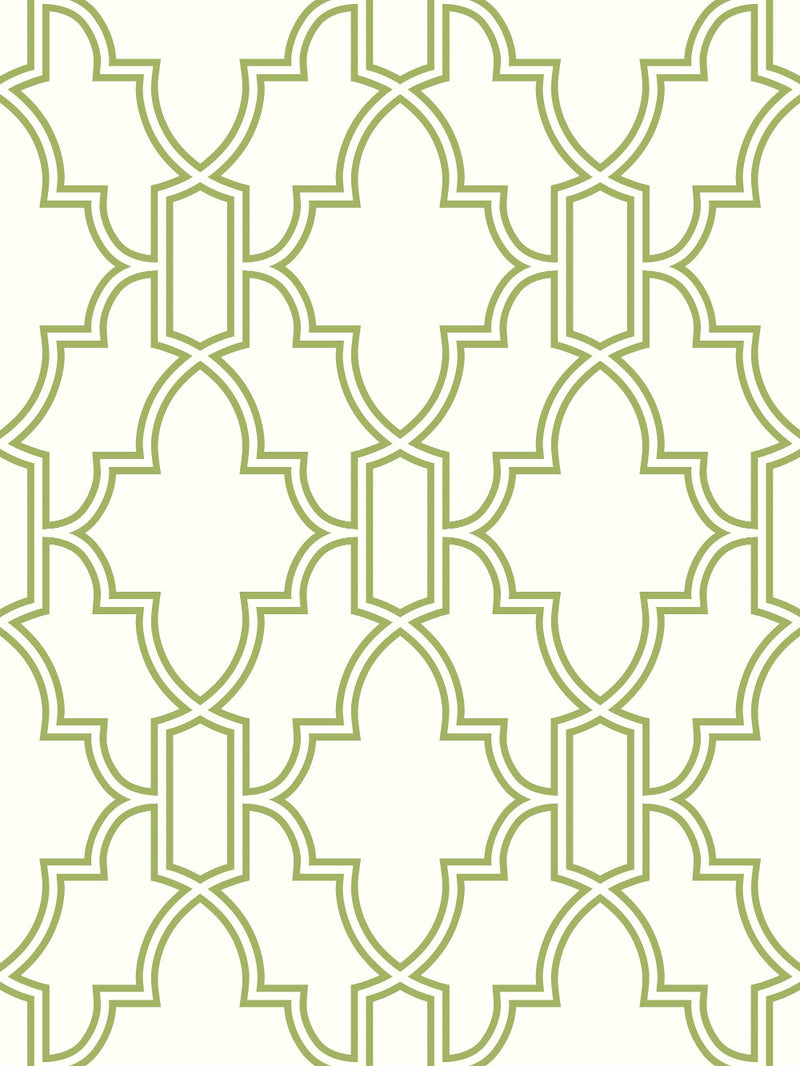 media image for sample tile trellis peel and stick wallpaper in green and white by nextwall 1 231
