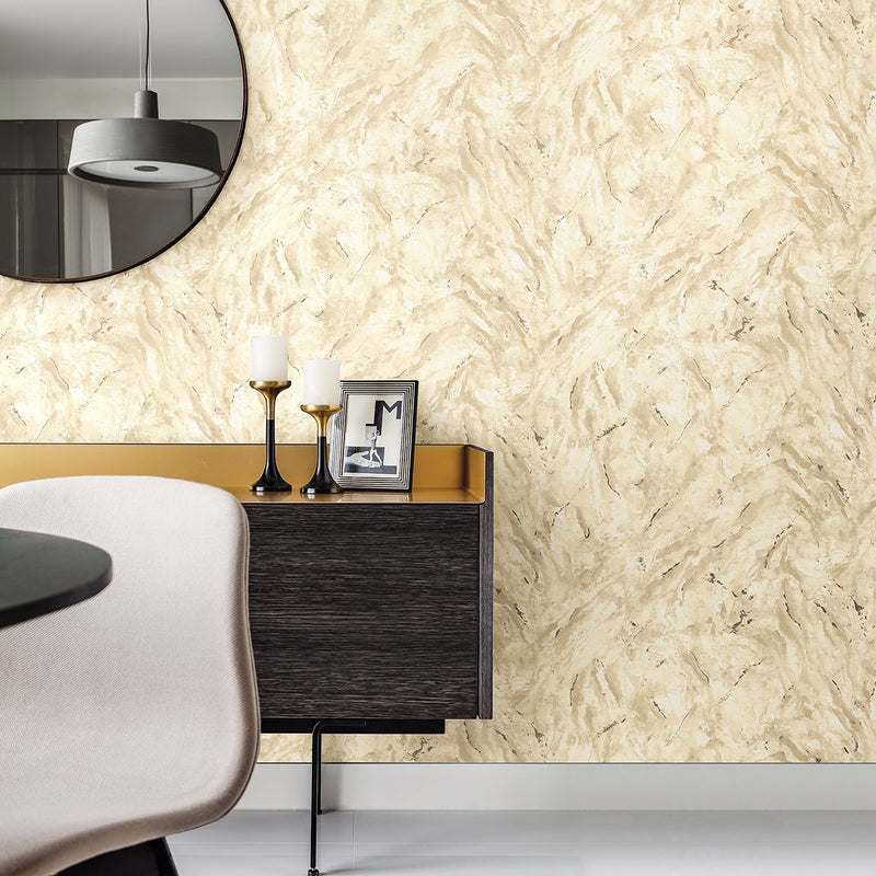 media image for Titania Marble Texture Wallpaper in Gold from the Polished Collection by Brewster Home Fashions 233