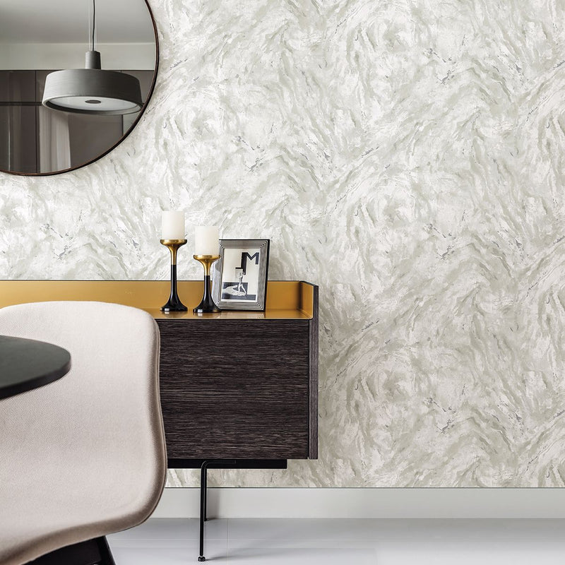media image for Titania Marble Texture Wallpaper in Silver from the Polished Collection by Brewster Home Fashions 224
