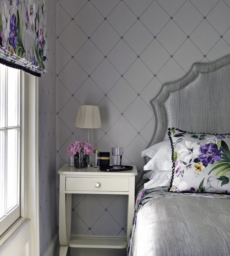 media image for Torosay Wallpaper in Purple and Stone by Nina Campbell for Osborne & Little 217